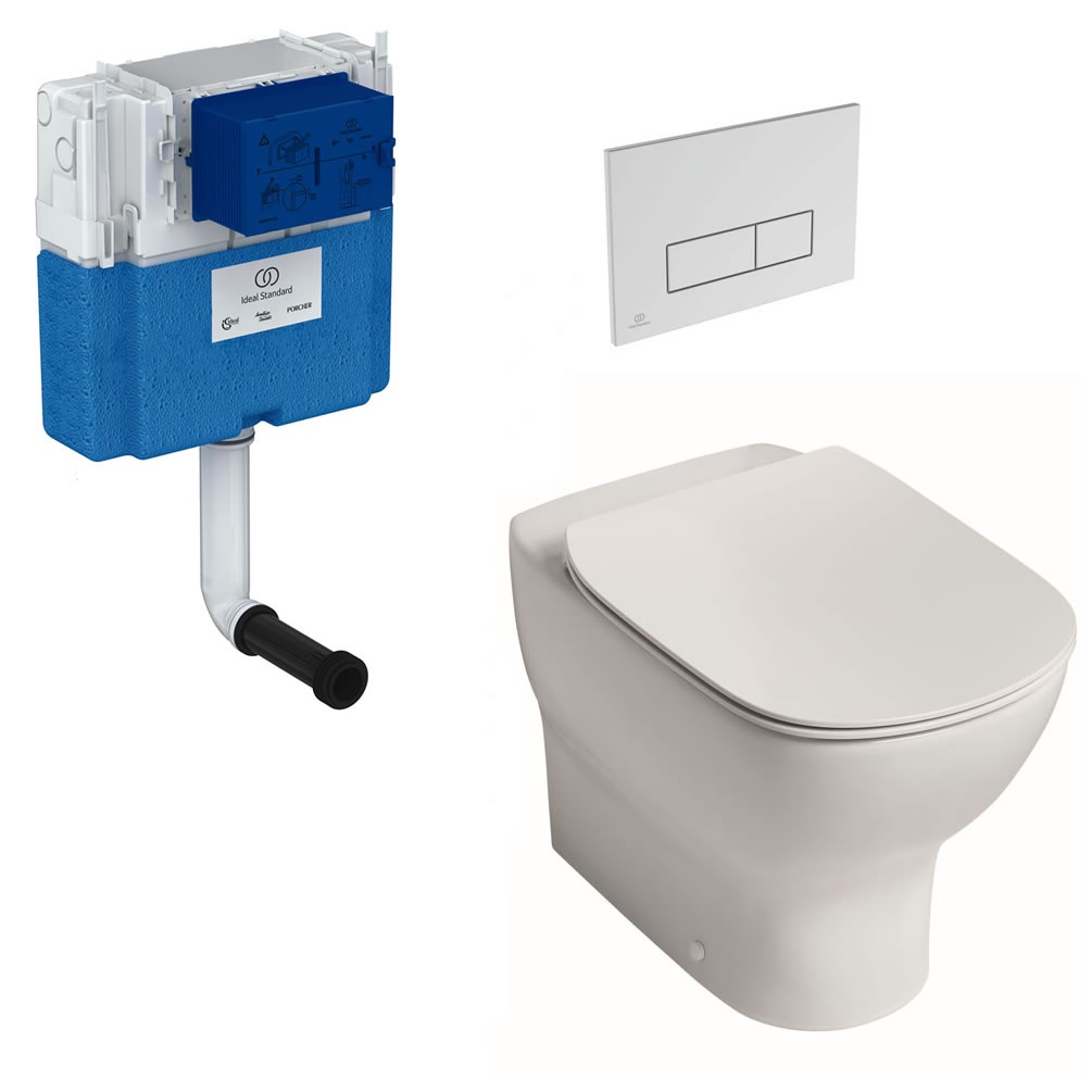 Cutout image of Ideal Standard Tesi Back-To-Wall Toilet & Cistern Set