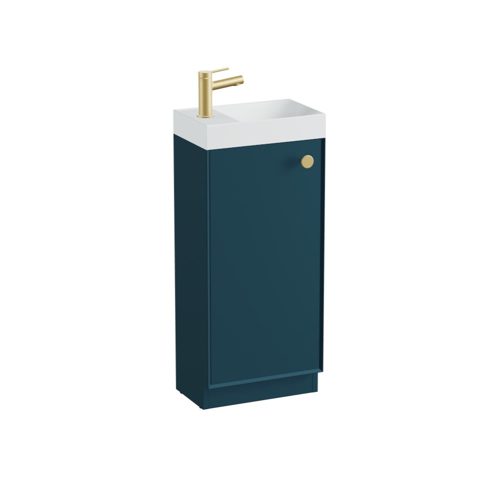 Vado Safari Smooth 400mm Atlantic Blue Vanity Unit & Mineral Basin