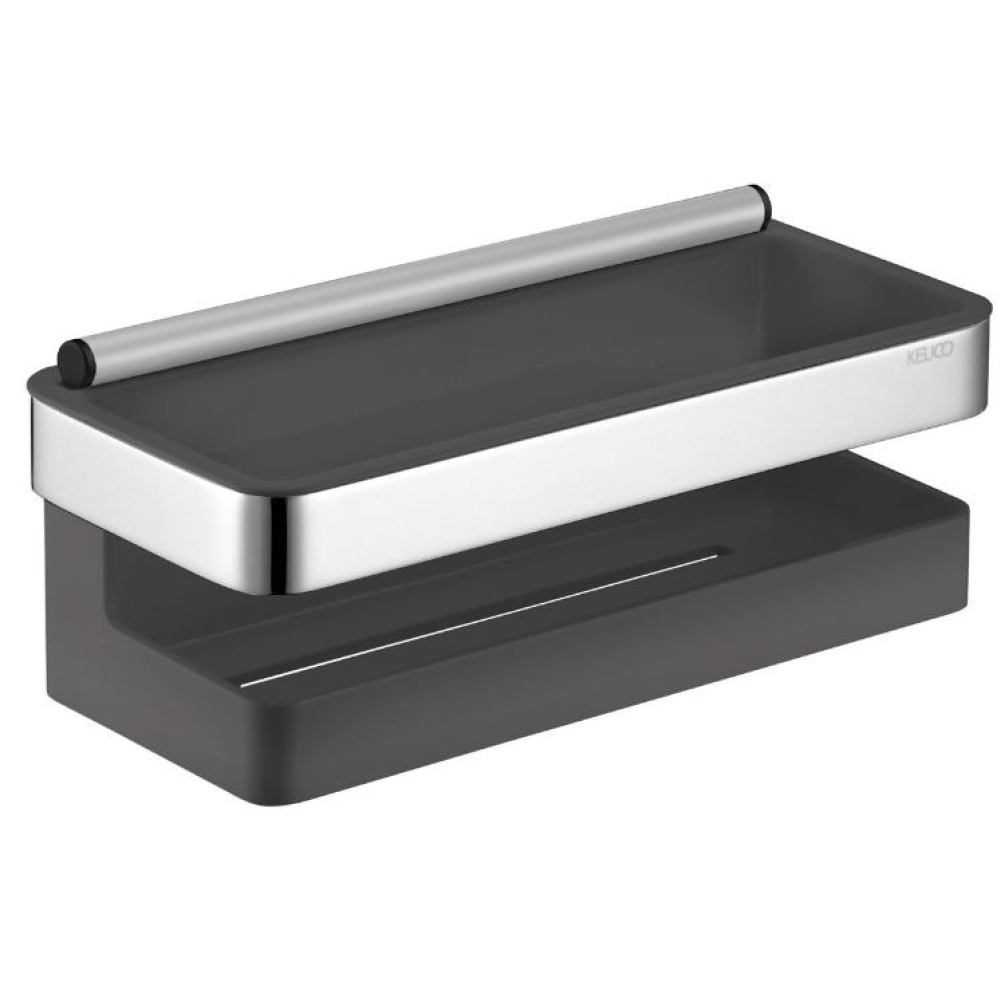 Product Cut out image of Keuco Collection Moll Chrome Shower Basket with Glass Wiper 12759 010001