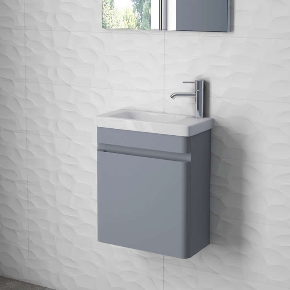 RAK Resort Matt Grey 450mm Cloakroom Vanity Unit & Basin - Lifestyle