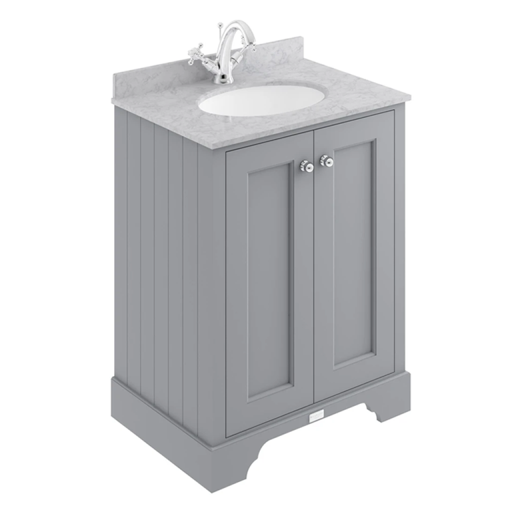 Photo of Bayswater Plummett Grey 600mm 2 Door Vanity Unit & Grey Worktop