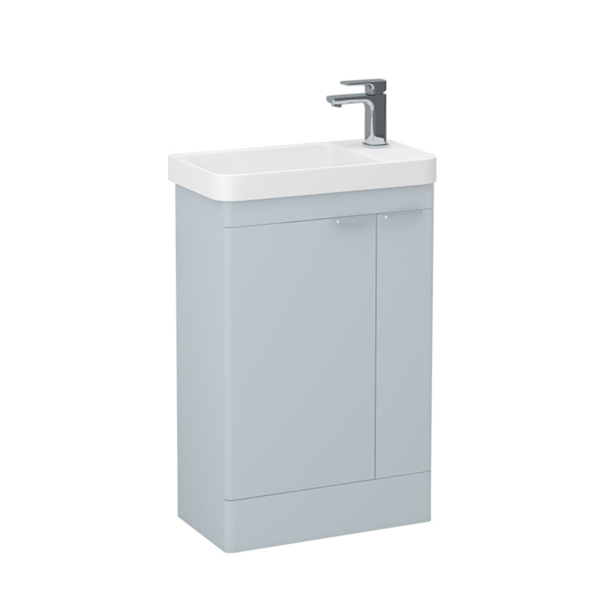 IMEX Luna Denim Blue 550mm 2-Door Floor Standing Cloakroom Vanity Unit