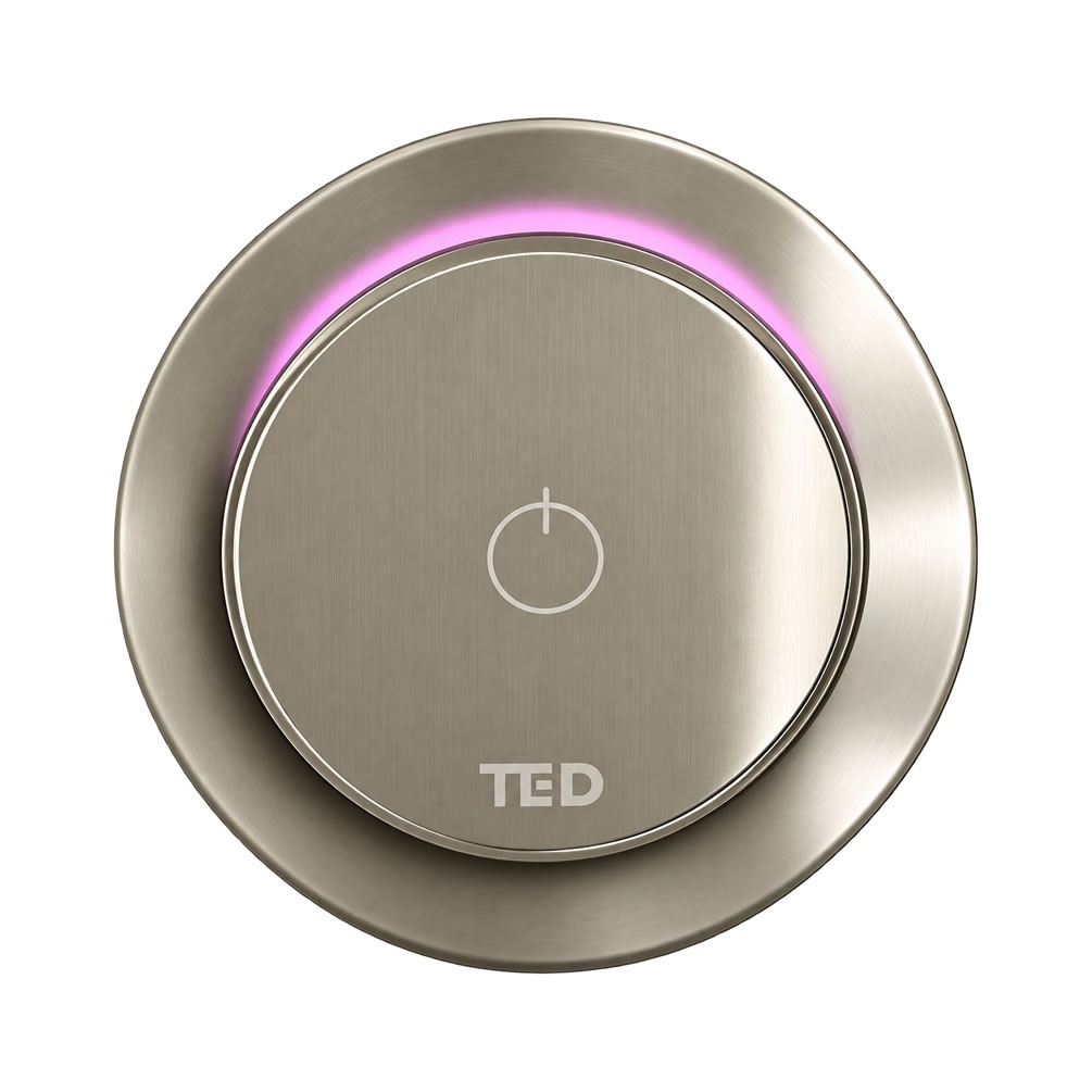 Cutout image of TED TOGO Brushed Nickel Single Outlet Digital Shower Valve