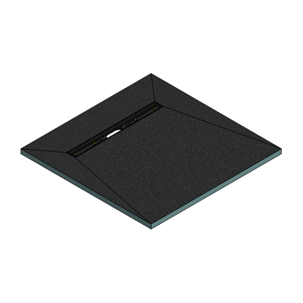 Product cut out image of the Abacus Elements Linear 1200mm x 1200mm Wetroom Former Kit with 600mm End Drain