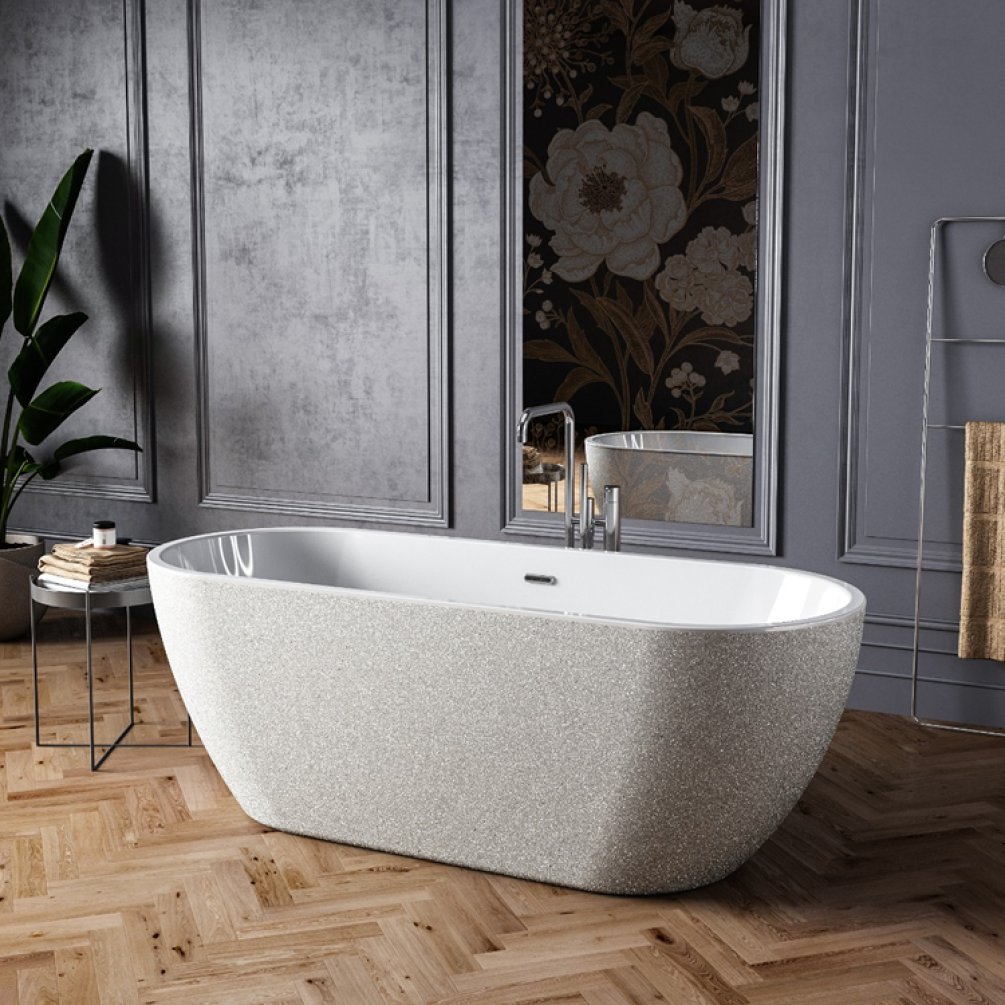 Lifestyle Photo of Charlotte Edwards Belgravia Sparkling Silver 1690mm Freestanding Bath