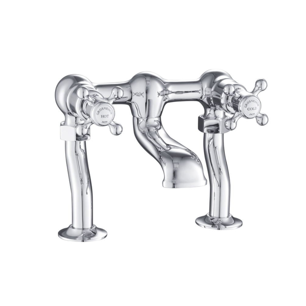Photo of JTP Grosvenor Cross Chrome Deck Mounted Bath Filler Cutout