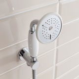 Close up product lifestyle image of the Crosswater Belgravia Chrome Handset Package
