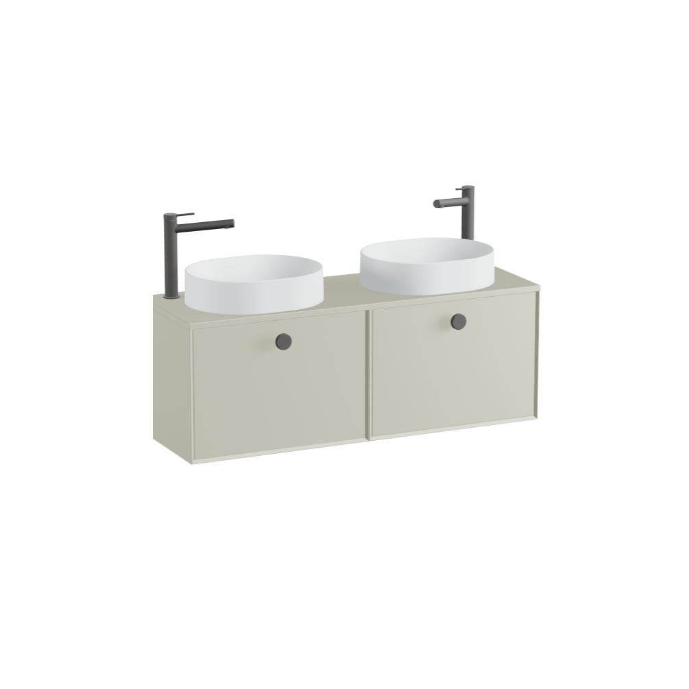 Vado Safari Smooth 1200mm Cashmere Wall Hung Vanity Unit & Worktop