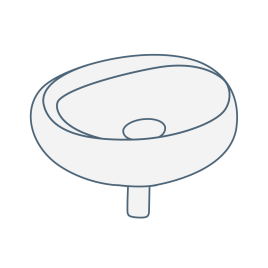 iconography image of a circular or round wall hung or wall mounted bathroom sink/basin