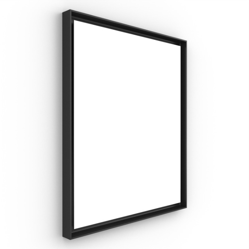 Product Cut out image of Origins Living Brooklyn Brushed Black 750mm Rectangular Mirror on an angle