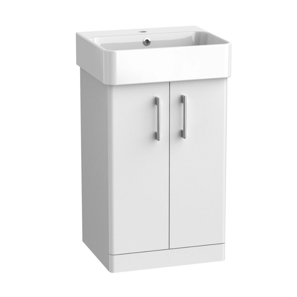 Tavistock Arlo 500mm Gloss White Freestanding Vanity Unit & Basin
