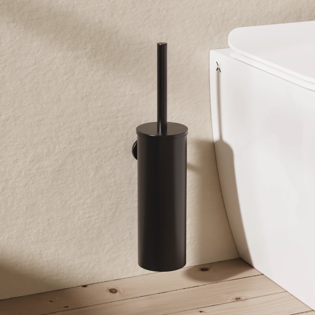 Crosswater Mada Matt Black Toilet Brush Holder Lifestyle