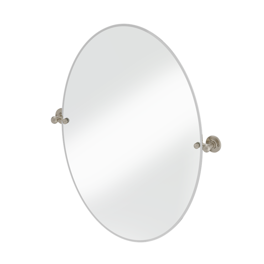 Burlington Brushed Nickel 600 x 800mm Oval Mirror