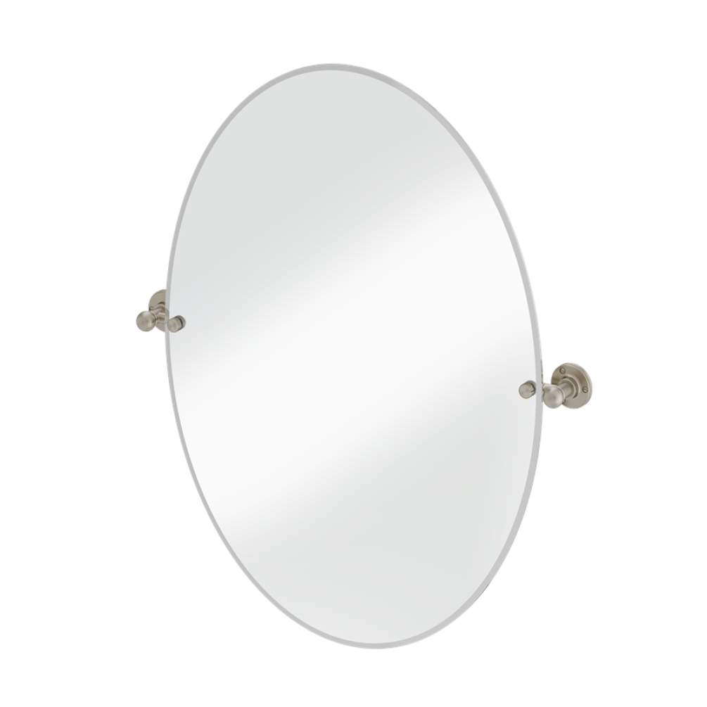 Burlington Brushed Nickel 600 x 800mm Oval Mirror