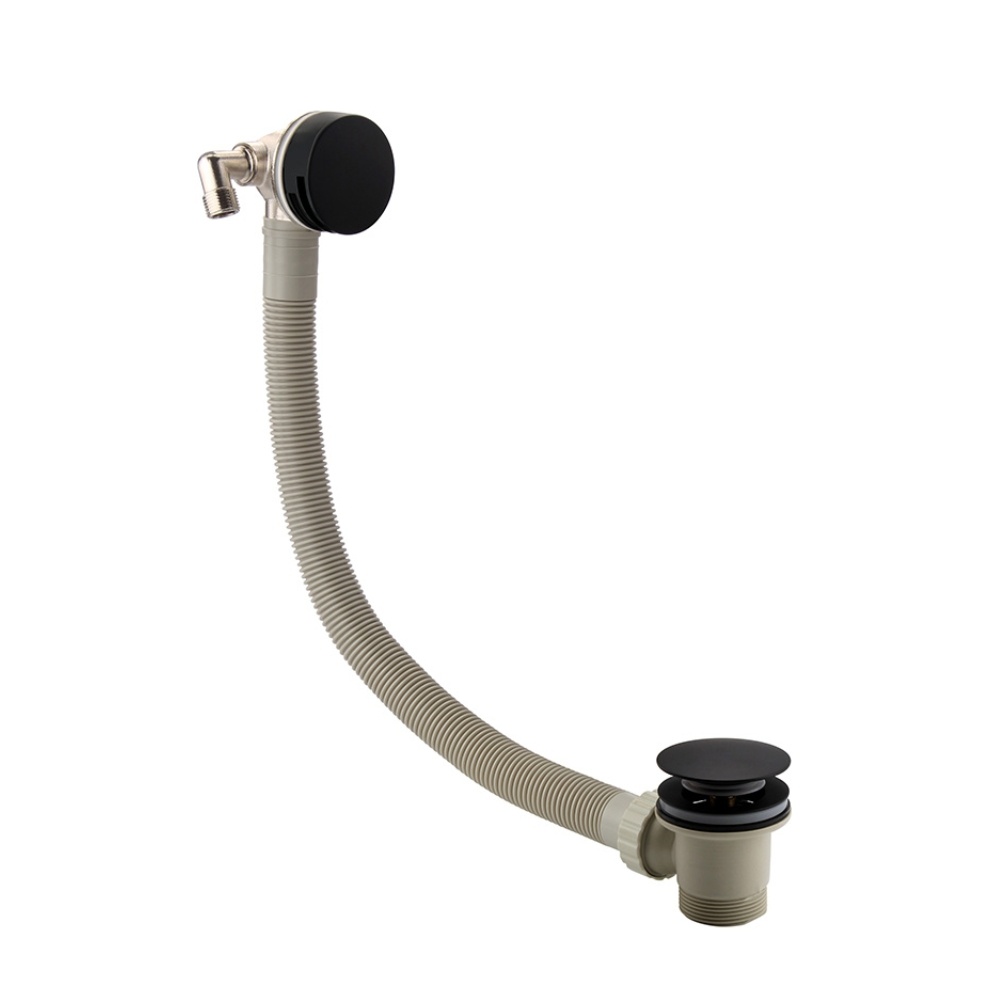 Imex Ravine Black 1700mm Back To Wall Freestanding Bath