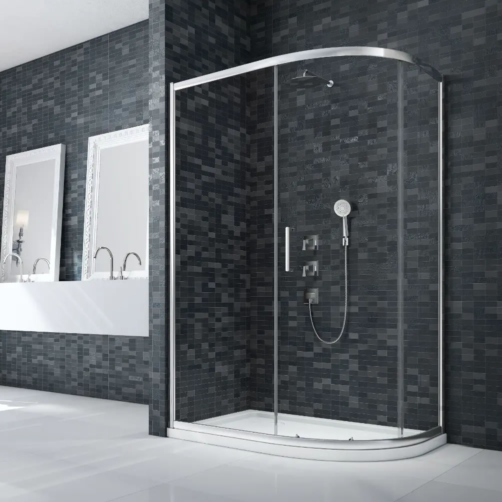 Lifestyle image of Merlyn Ionic Essence Framed 1200 x 900mm Offset Shower Quadrant