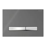 Cutout image of Geberit Sigma50 Square Reflective Smoked Glass Dual Flush Plate