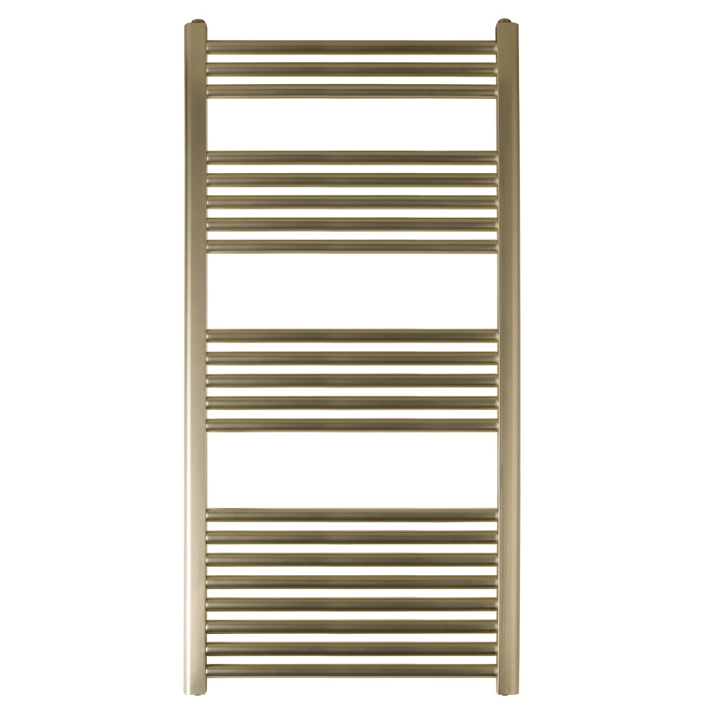 JTP Vos Brushed Brass 1200mm x 600mm Heated Towel Radiator Cut Out