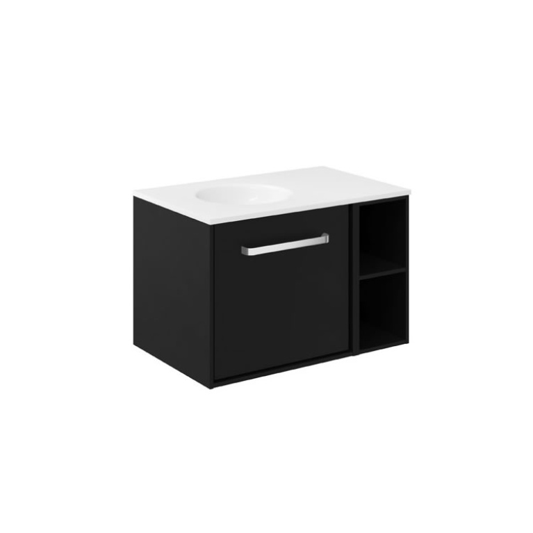 Infinity 700 Matt Black Wall Vanity Unit & Basin Sanctuary Bathrooms