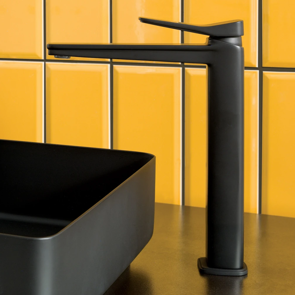 Lifestyle Photo of JTP Hix Matt Black Tall Basin Mixer