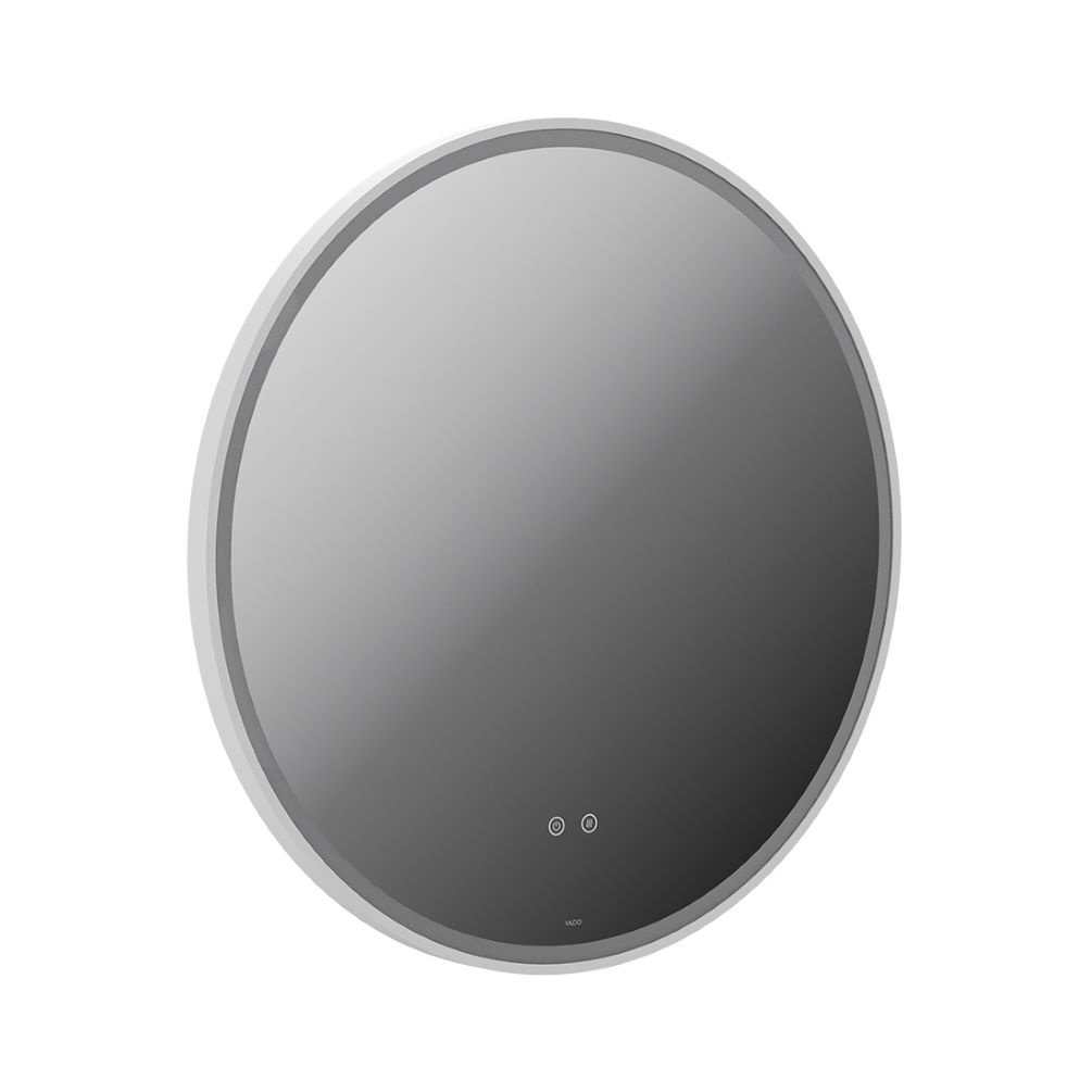 Cut out image of Vado Cameo 800mm Illuminated Round Matt White Mirror