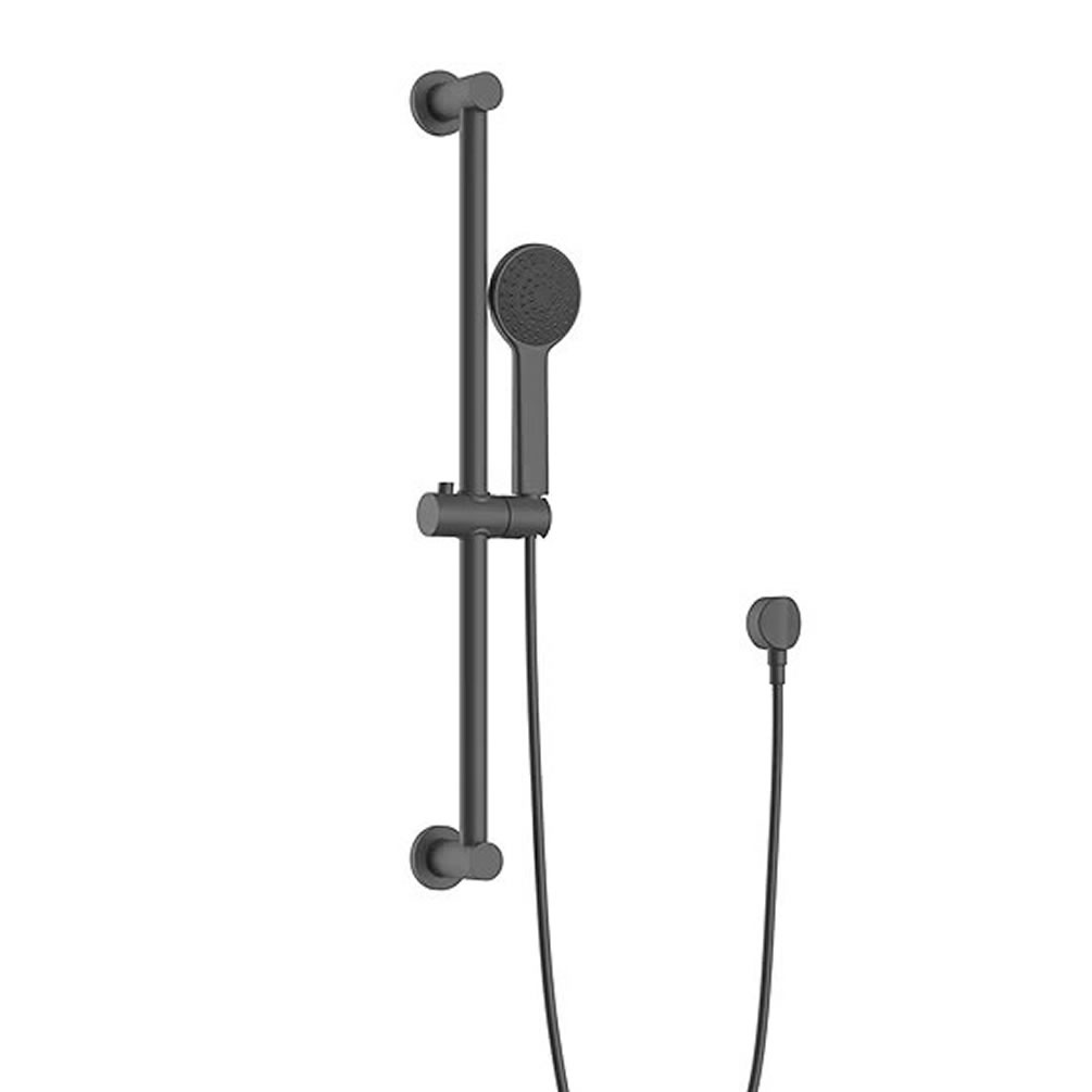 Heritage Matt Black Adjustable Riser Kit With Multi Function Handset & Wall Outlet
