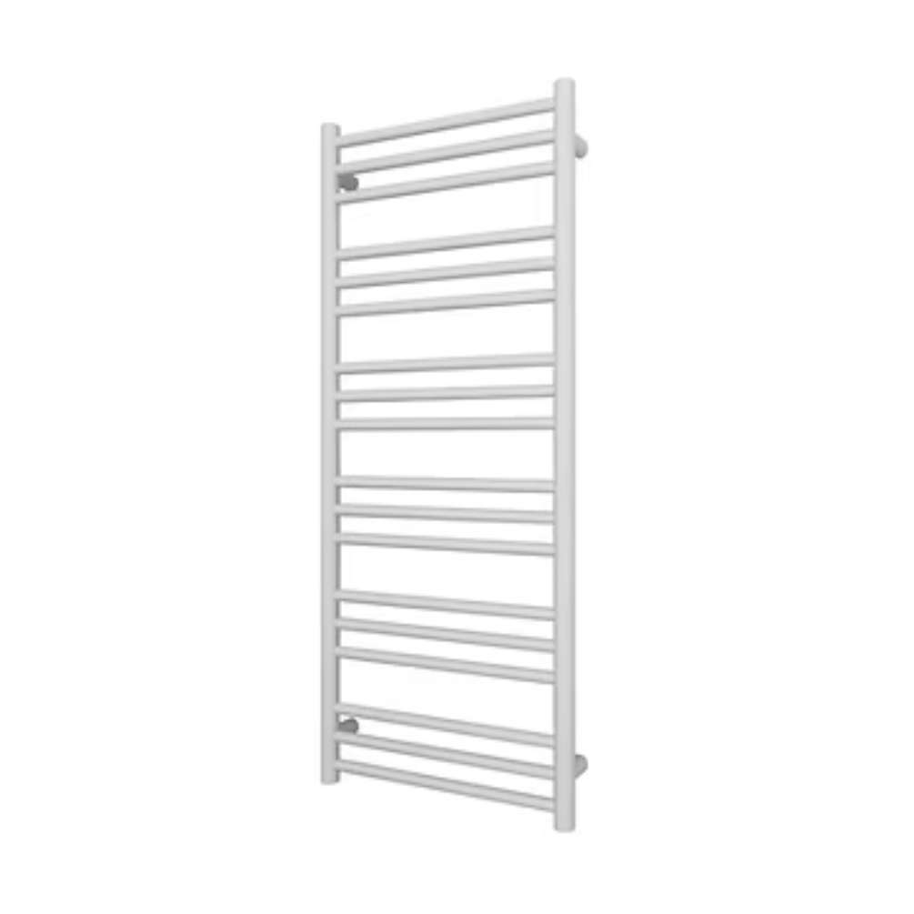 Product cut out image of the Radox Salento 1210mm Matt White Heated Towel Rail