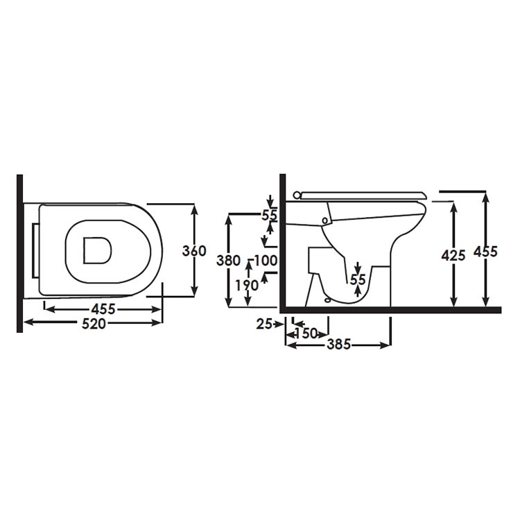 Rak Resort Comfort Height Back to Wall WC & Seat Sanctuary Bathrooms