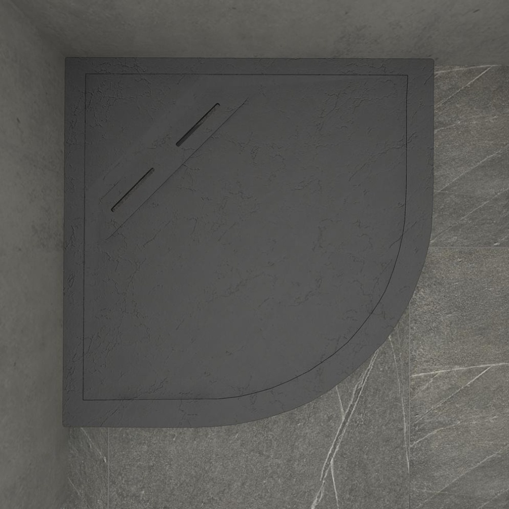 Lifestyle image of the Kudos connect2 1000mm x 1000mm Slate Effect Quadrant Shower Tray