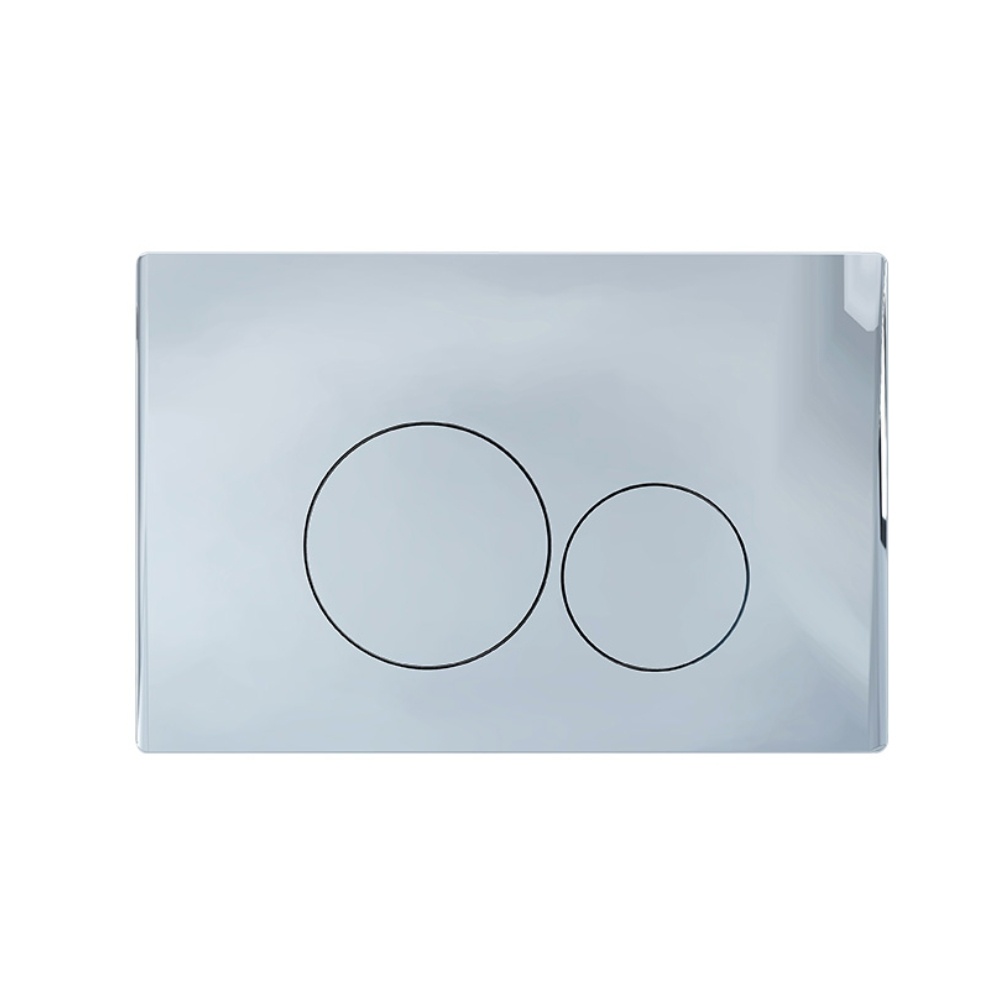 Imex Chrome ABS Round Button Dual Flush Plate Cut Out