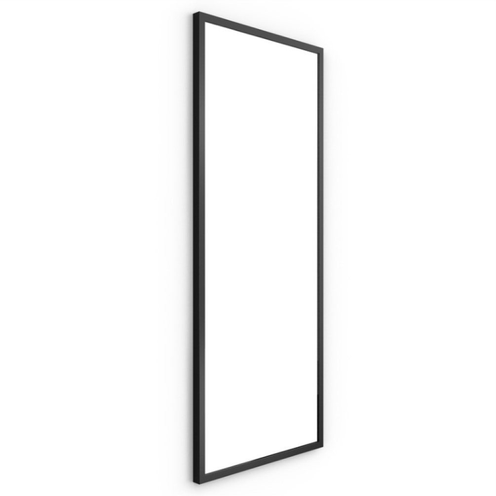 Product Cut out image of Origins Living Docklands Black 400mm x 1000mm Rectangular Mirror on an angle