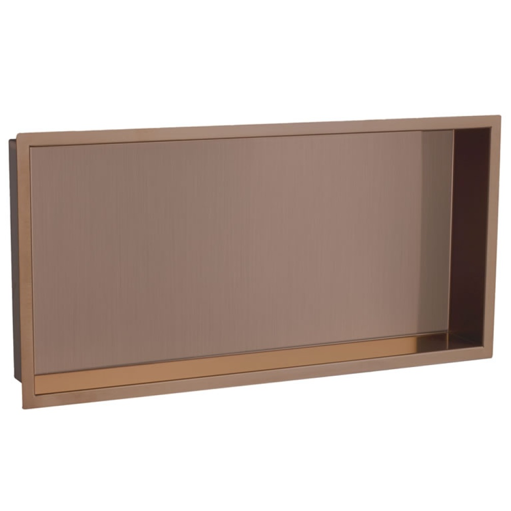 Cutout image of JTP Vos Brushed Bronze Shower Niche 600mm