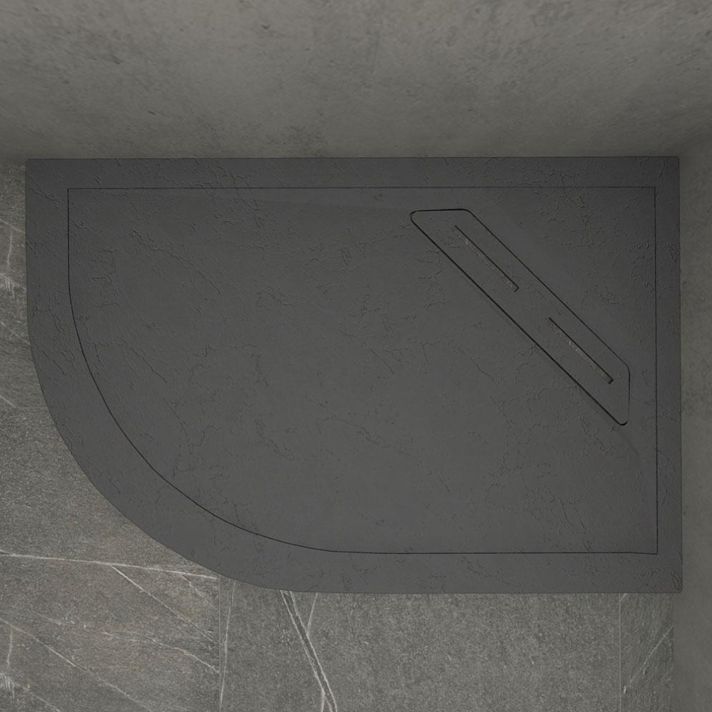 Lifestyle image of the Kudos connect2 1000mm x 800mm Slate Effect Offset Quadrant Shower Tray