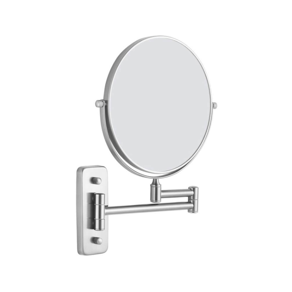 Product Cut out image of the Origins Living Mason Brushed Nickel Reversible 5X Magnifying Wall Mirror