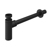 Product Cut out image of the Abacus Matt Black Round Designer Bottle Trap