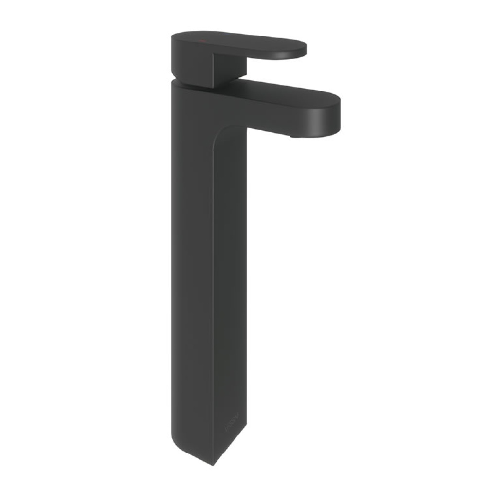 Product Cut out image of the Abacus Ki Matt Black Tall Mono Basin Mixer