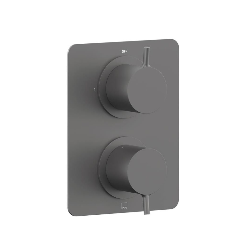 Vado Safari Lever Pewter Thermostatic Shower Valve - 1 Outlet 2 Handle