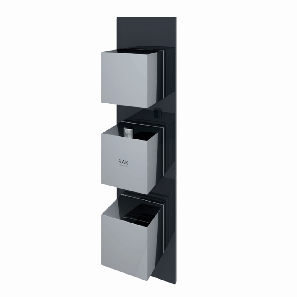 Photo of RAK Feeling Square Dual Shower Valve in Black