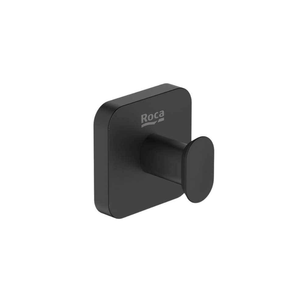 Cut out image of the Roca Victoria Matt Black Robe Hook