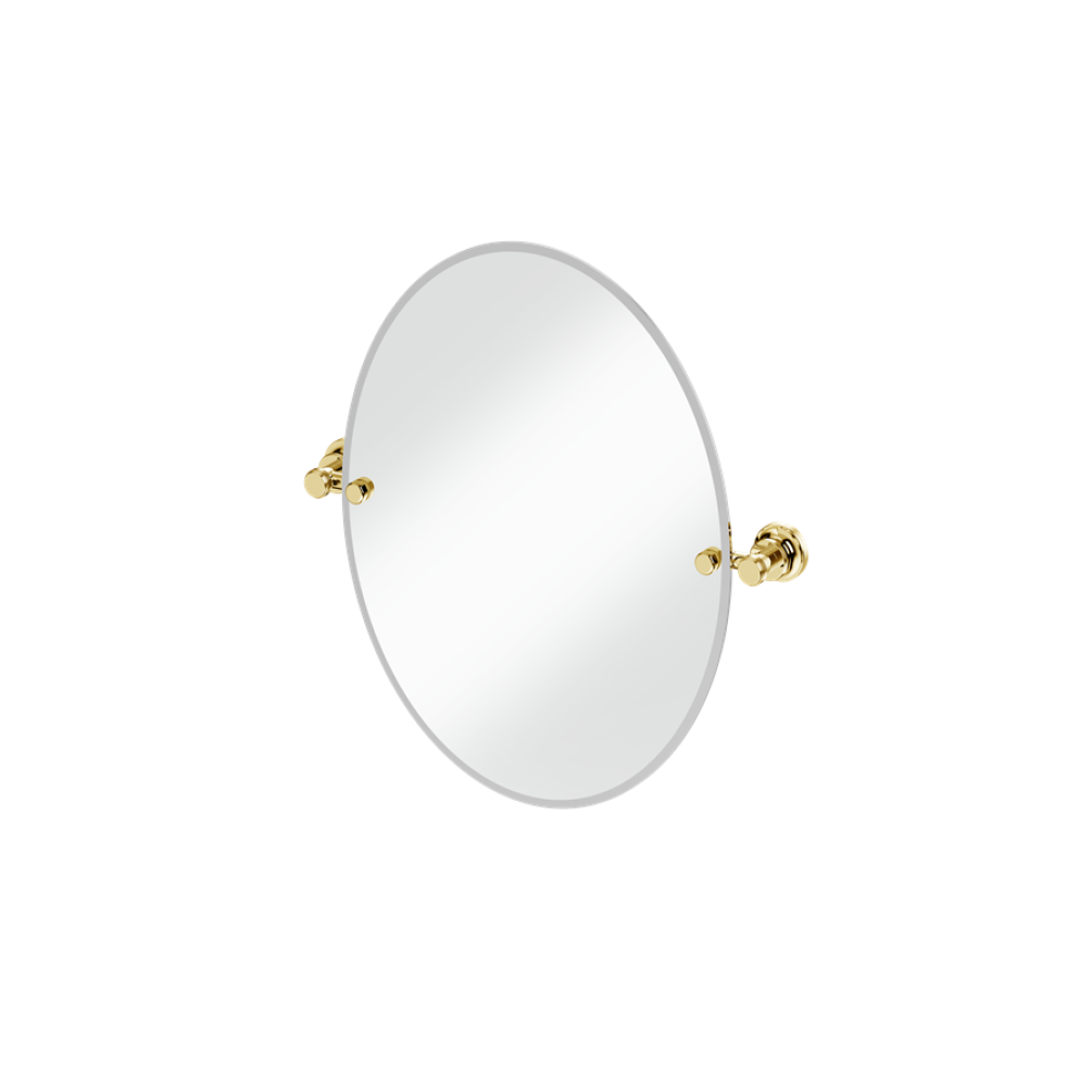 Burlington 400 x 500mm Oval Mirror With 1909 Gold Fixings