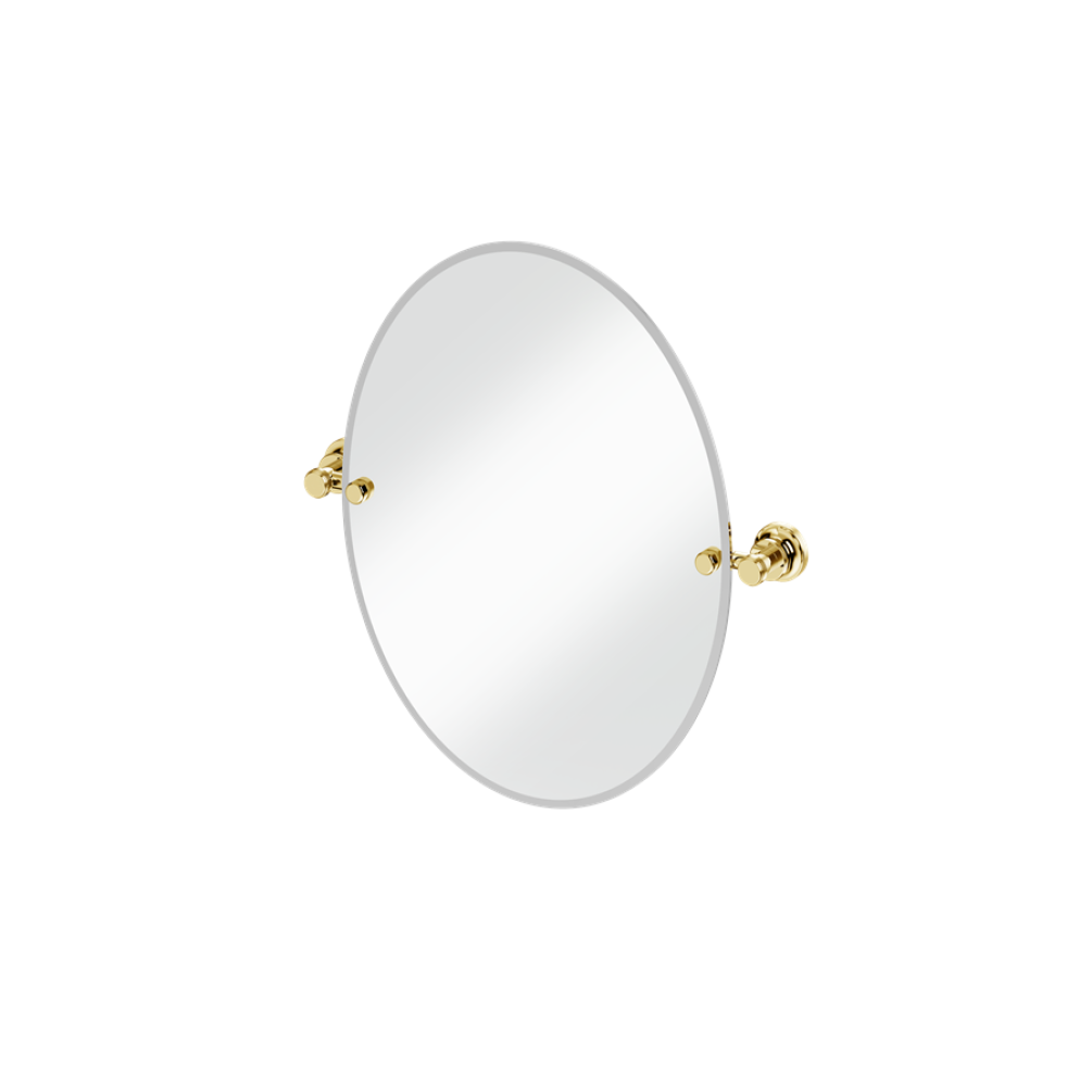 Burlington 400 x 500mm Oval Mirror With 1909 Gold Fixings
