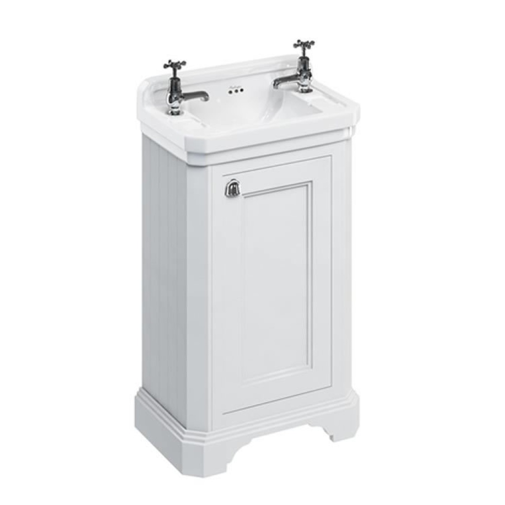 Product Cut out image of the Burlington Edwardian Cloakroom Basin & Matt White Freestanding Vanity Unit