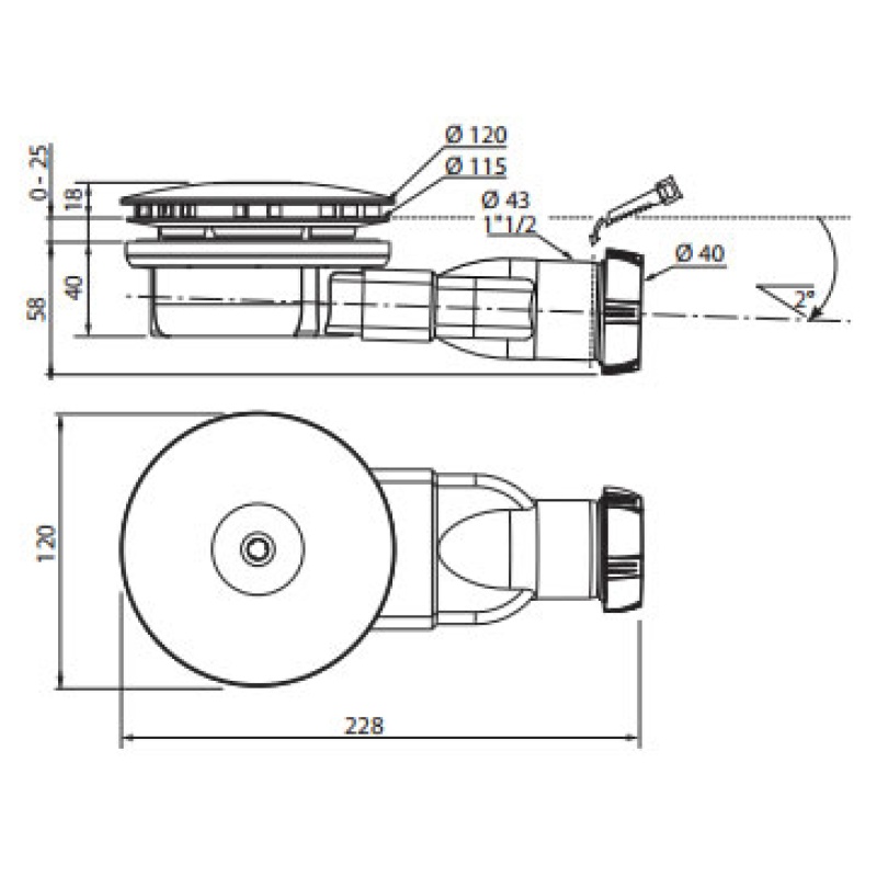 Wirquin Pro Slim 90mm High Flow Shower Waste Sanctuary Bathrooms