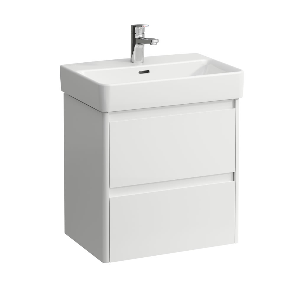 Cutout image of Laufen Base 2.0 Gloss White 550mm Wall-Hung Vanity Unit & Basin
