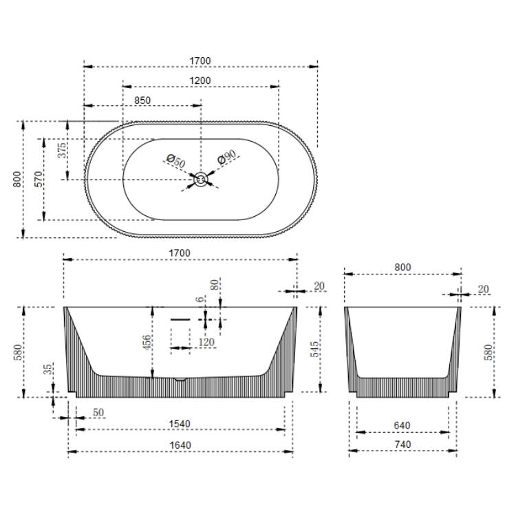 Camden 1700 Double Ended Freestanding Bath Sanctuary Bathrooms