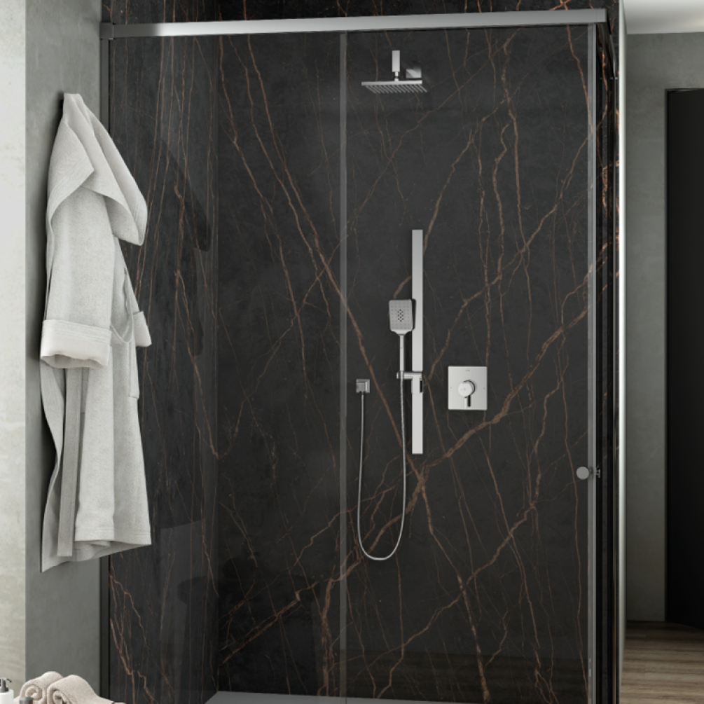 Photo of the Riobel Paradox Shower Kit with Overhead Shower in Chrome