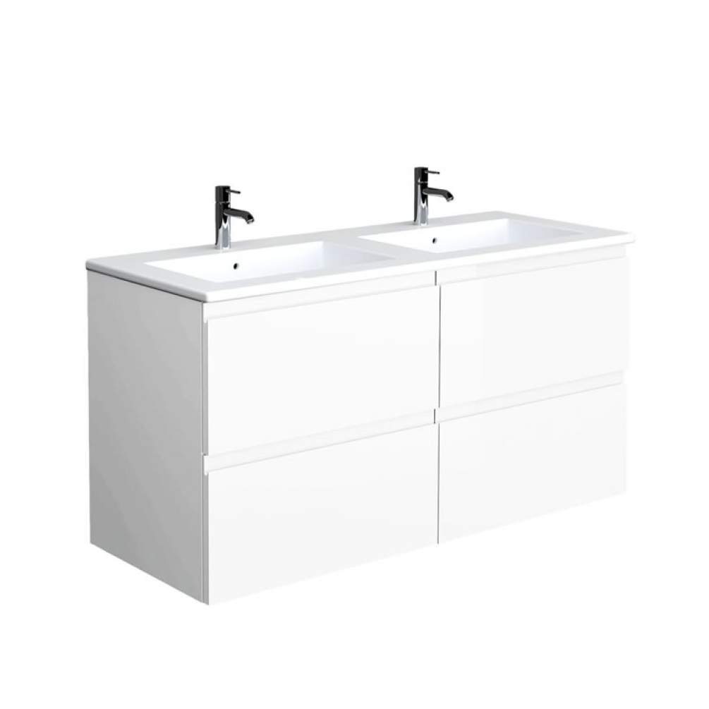 Rak Joy 1210mm Pure White Wall Hung Unit & Basin - Image 1