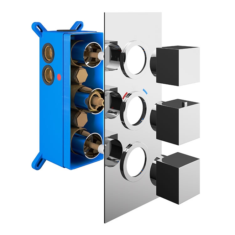 Abacus Emotion Chrome Triple Outlet Shower Valve Sanctuary Bathrooms