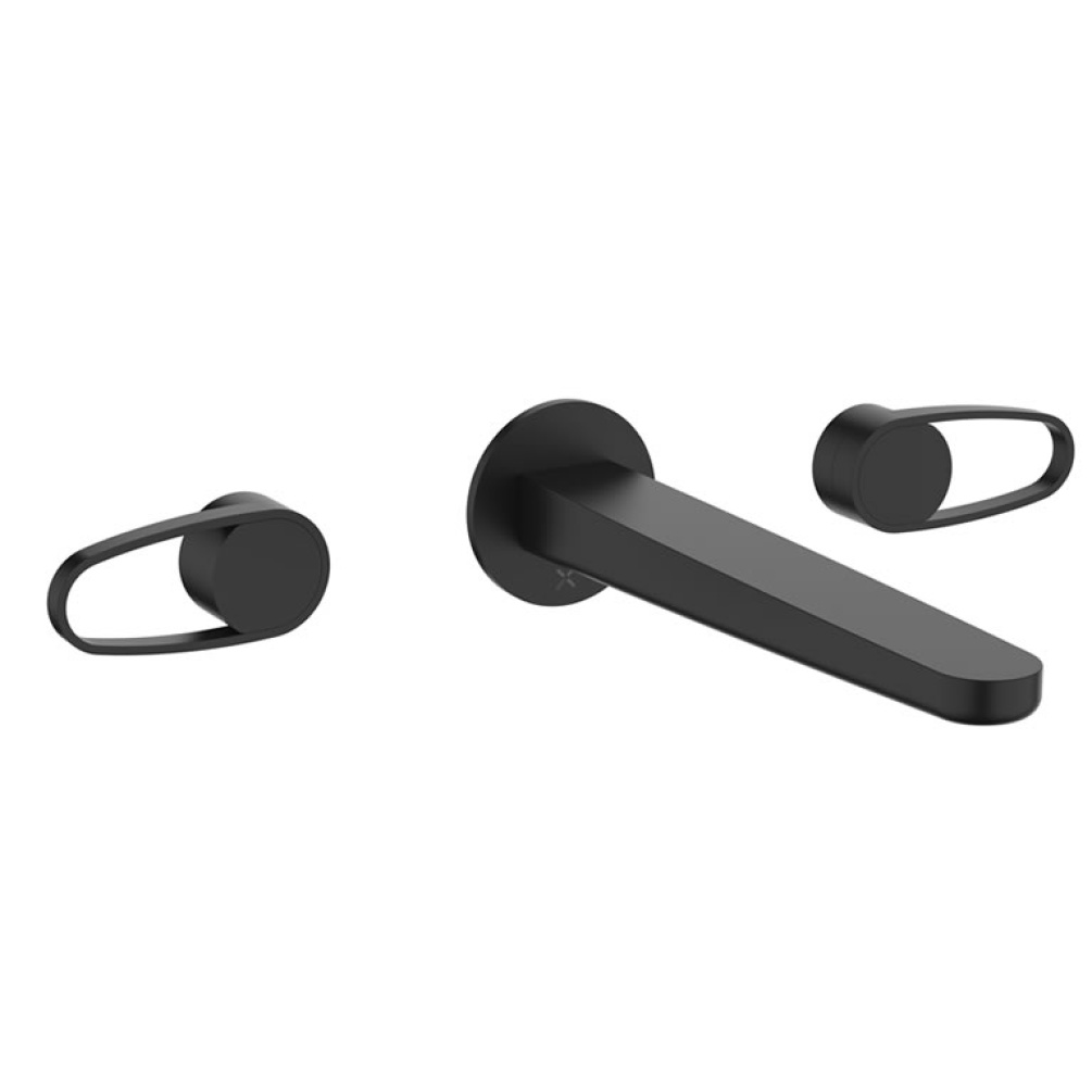 Crosswater Lazo Matt Black Wall Mounted Basin 3 Hole Set