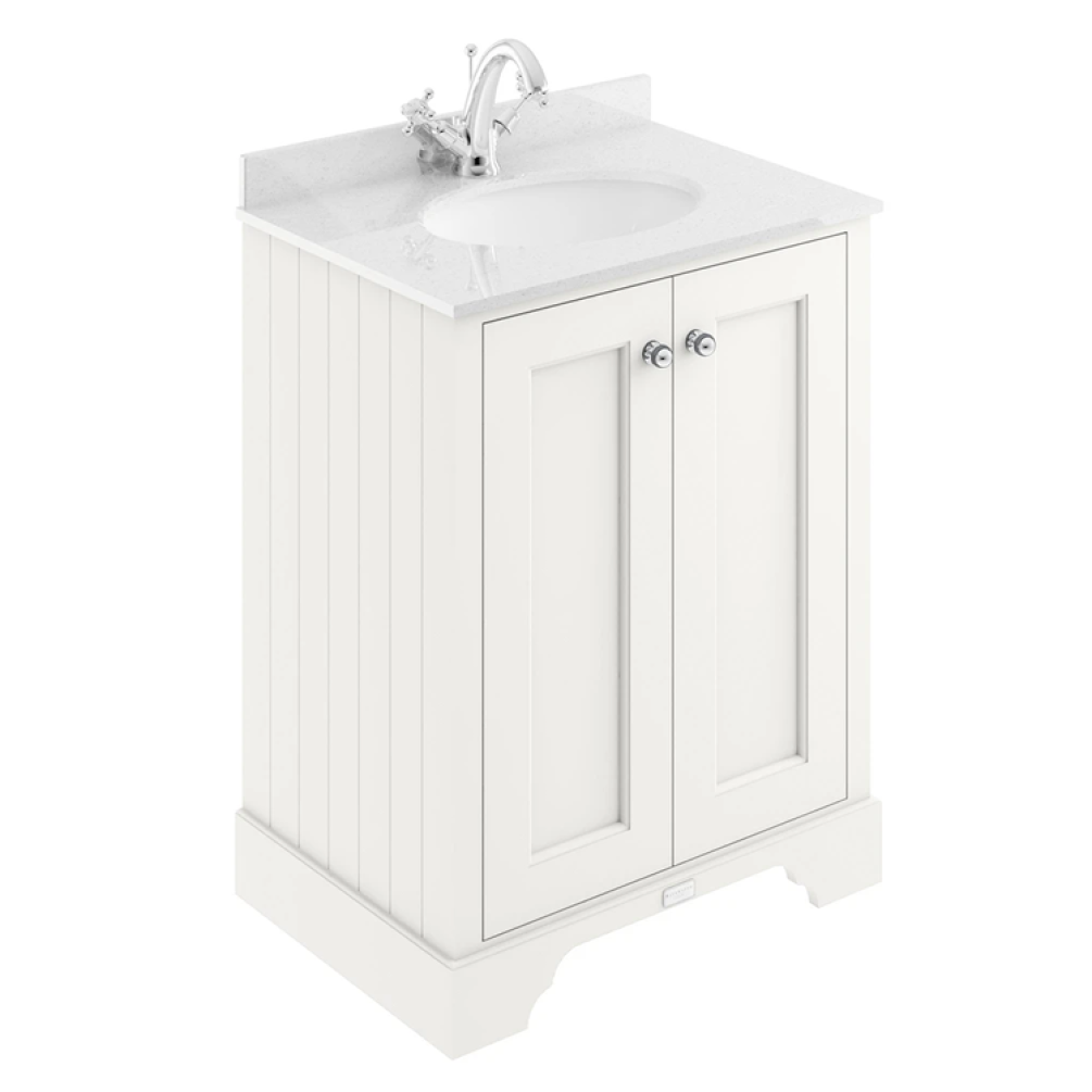 Photo of Bayswater Pointing White 600mm 2 Door Vanity Unit & White Worktop